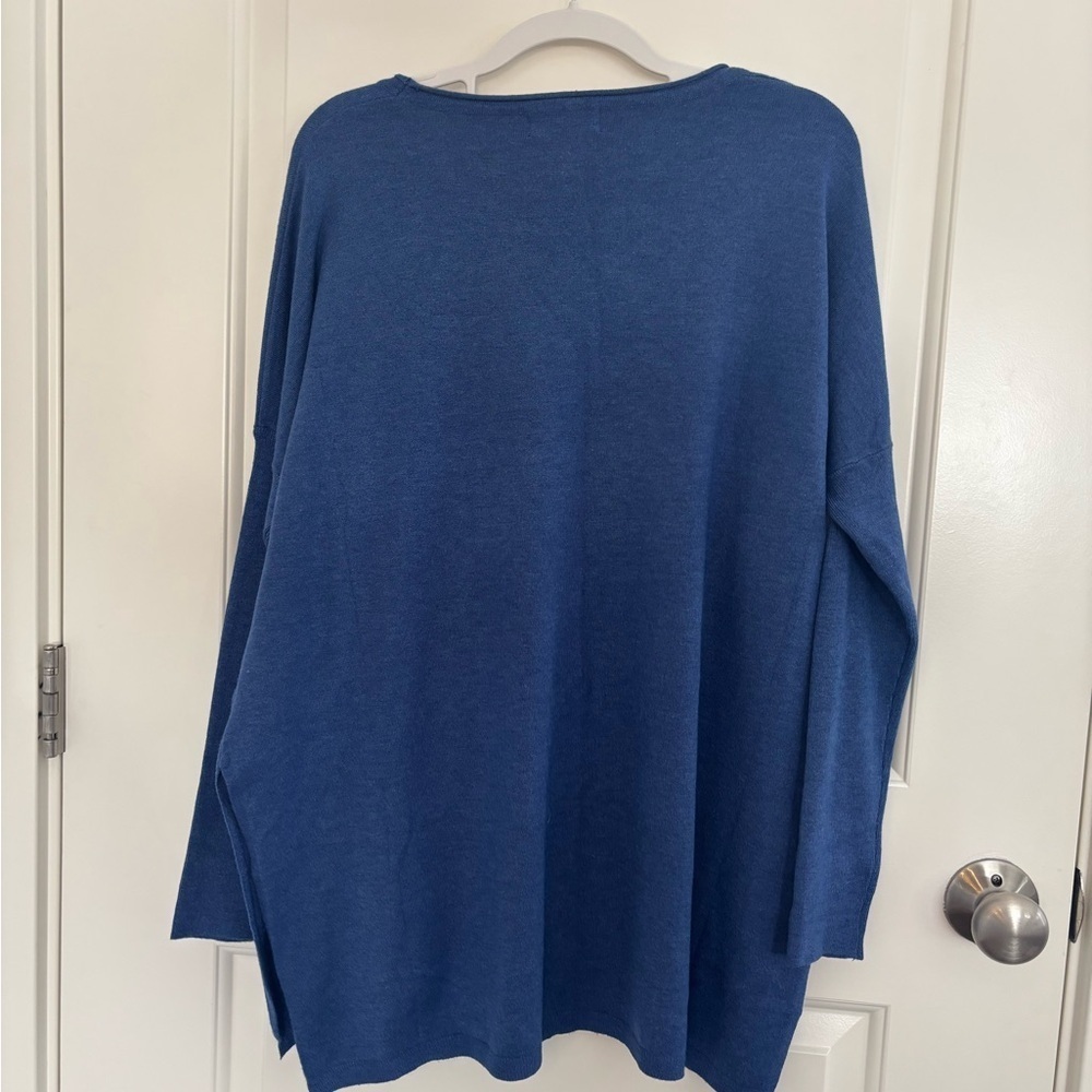 Altar’d State Blue Oversized Sweater with Pocket - Picture 6 of 7